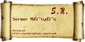 Sermer Mátyás névjegykártya