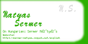 matyas sermer business card